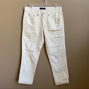 Aeropostale Off White Boyfriend Jeans Ripped 6